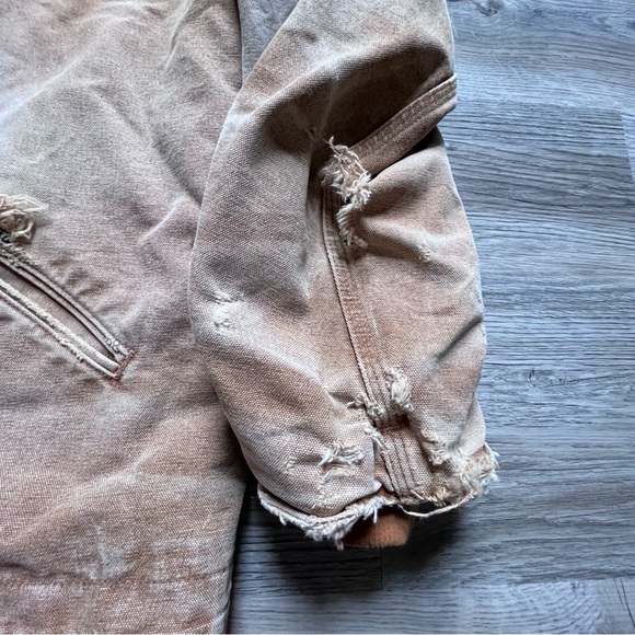 Carhartt J141 211 Men's 3X tall Sherpa Lined Canvas Duck Jacket distressed - Picture 4 of 16